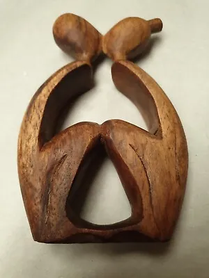 Abstract Sculpture Kissing Couple -wood Carving-  • $12