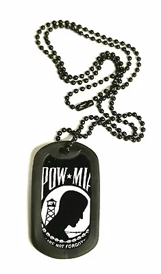 POW MIA You Are Not Forgotten Military Style Dog Tag And Black Ball Chain  • £9.60