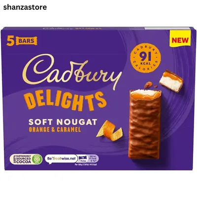 Cadbury Delights Soft Nougat Orange And Caramel Bars 22 G (Pack Of 5) • £4.49