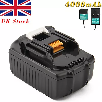 Battery/Charger For Makita 4.0AH 18V BL1815 BL1830 BL1840 BL1850 BL1860 194204-5 • £17.91