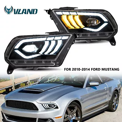 LED DRL Headlights Sequential Turn Signals Assembly For 2010-2014 Ford Mustang • $413.99