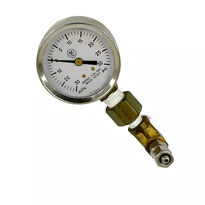 McDaniel Controls Pressure Gauge 0-30 PSI 0-30 InHg Bronze Tube And Brass Socket • $29.57