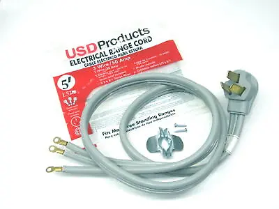 Range Oven Electric Power Cord 3 Prong Wire 50 Amp 5' Foot  Heavy Duty • $26.52