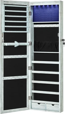$159.95 • Buy Songmics Jewelry Cabinet Lockable Wall Mounted Jewelry Armoire Organizer Green