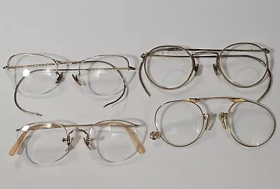 Lot Of 4 Vintage 1/10 12k GF Gold Filled Eyeglasses A/O & More  • $53