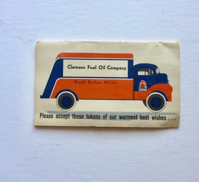 Vintage Clemson Sc Gulf Fuel Oil Co Solar Heat Ad W/ Sewing Kit Ephemera • $10.95