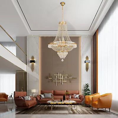 Luxury K9 Crystal Ceiling Light Gold French Empire Large Foyer Chandelier Gold • $162.90