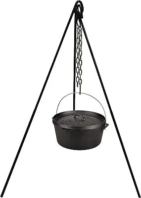 Cast Iron Pot Tripod Camping Outdoor Cooking Campfire Picnic Fire Grill Oven New • $44.66