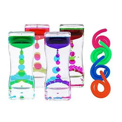 Liquid Motion Bubbler Sensory Toys – 8 Pc Set Bundle Stretchy String Fidget Toys • $26.99