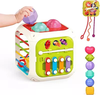 Baby Toys Montessori Activity Cube: 7 In 1 Multifunction Toddler Learning Toy • $8.99