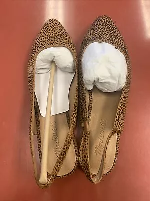J Crew Women's Spotted Cald Hair Modern Slingbacks Sandals Aa762 Size 7/7.5 • $34.99