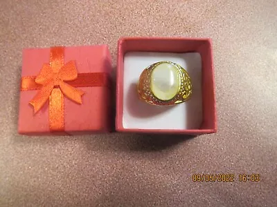  HGE Men HANDSOME SIZE 10 GOLD PLATED FAUX OPAL STONE Ring CHRISTMAS GIFT  • $25