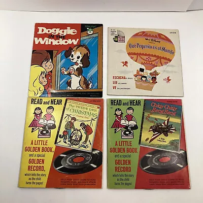 Lot Of 4 Vintage Childrens Records 45s LPs Doggie In The Window Read And Hear • $12.99