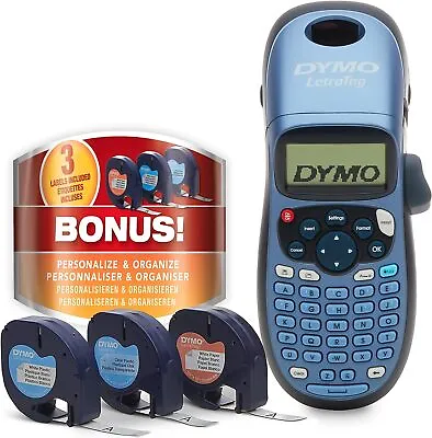 DYMO Label Maker + 3 Labeling Tapes | LetraTag 100H Handheld Label Maker • $49.90