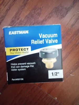 $12.99 • Buy Eastman Vacuum Relief Valve Water Heater Replacement Part 1/2 Inch  #60156