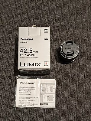 NEAR MINT Panasonic Lumix G 42.5mm F/1.7 Aspherical Power O.I.S. Lens - Black • $450