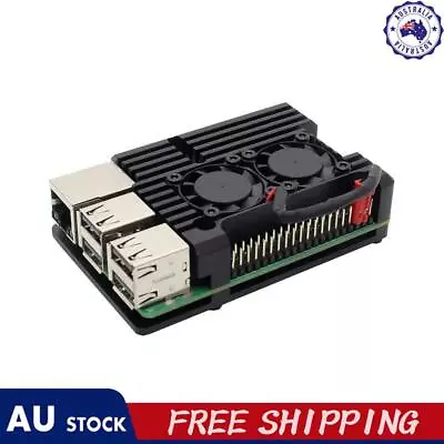 For Raspberry Pi 3 Model B B+ Aluminum Case Shell With Dual Cooling Fan • $17.19