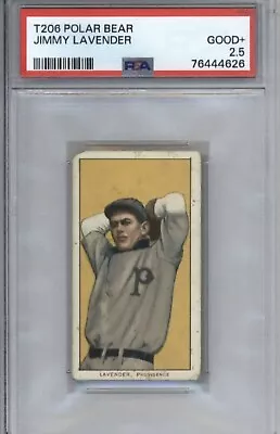 1909 T206 Polar Bear Jimmy Lavender PSA 2.5 Good - VG • $82