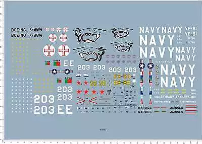 1/48 1/72 Scale US NAVY YAK-38 G-91 A-4 Aircraft Model Kit Water Slide Decal • $19.14