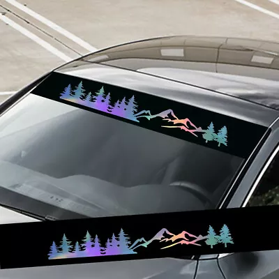  Car Front Windshield Sunshade Decal Window Tree Mountain Sticker Waterproof • $13.40