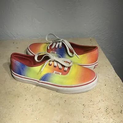 Vans Authentic Rainbow/Glitter Red/Blue/Yellow Girls Kids Sz 4 • $21.99