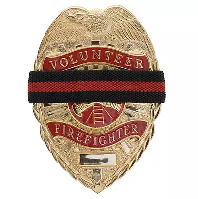 Red Line Mourning Band Memorial Badge Cover Reversible To Black- Set Of 4 • $11