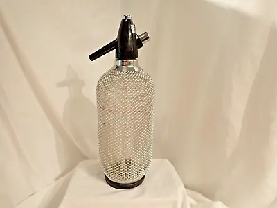 VINTAGE ACC SYPHON GLASS BOTTLE MADE IN CZECHOSLOVAKIA WITH WIRE MESH Very Nice! • $49