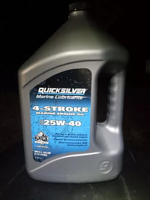 Quicksilver Premium 4-Stroke Outboard 25W-40 Engine Oil – 1 Gallon • $35