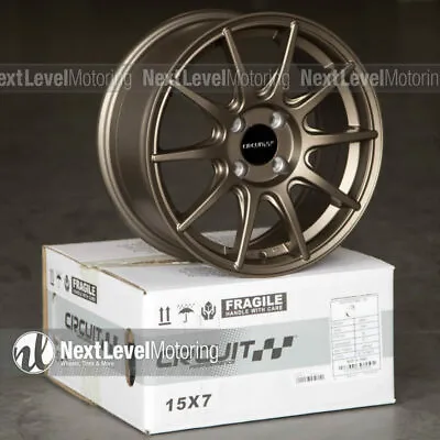 4 Circuit CP41 15x7 4x100 +35 Flat Bronze Wheels Fits Mazda Miata Toyota Yaris • $519.99