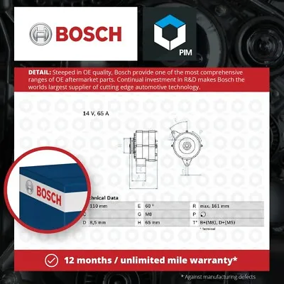 Alternator Fits AUDI COUPE B2 B3 1.8 2.0 85 To 91 AAD Bosch 026903015A Quality • $269.83