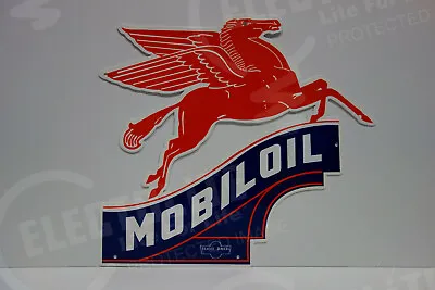 Mobil Oil Pegasus Horse Irregular Die Cut Sign 22  High By 20  Wide • $165