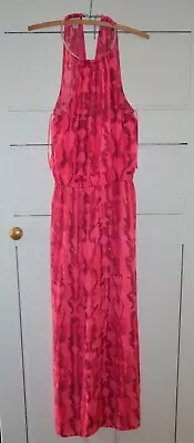 Witchery Womens Long Waisted Gathered Maxi Dress With Neck Detail Pink Size 10 • $45