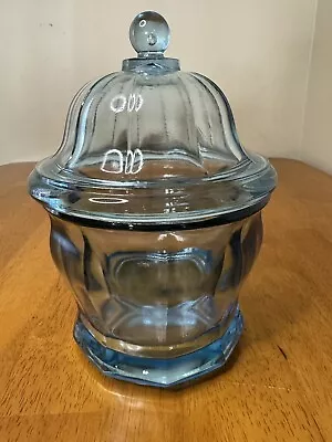 Vintage Indiana Glass Blue Candy Jar With Lid Collectible Great Condition • $49.99