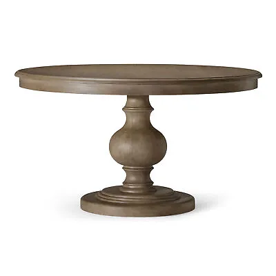 Maven Lane Zola Traditional Round Wooden Dining Table In Antiqued Grey Finish  • $1099