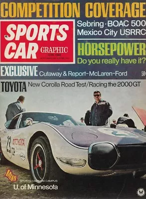 SPORTS CAR GRAPHIC 1968 JUNE - TOYOTA 2000GT McLAREN M7A ROVER 3500 • $19.95