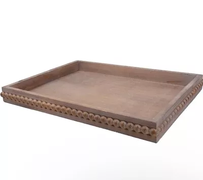 Square Wood Decorative Tray Rustic Coffee Table Serving Tray For Ottoman Farm... • $17.51