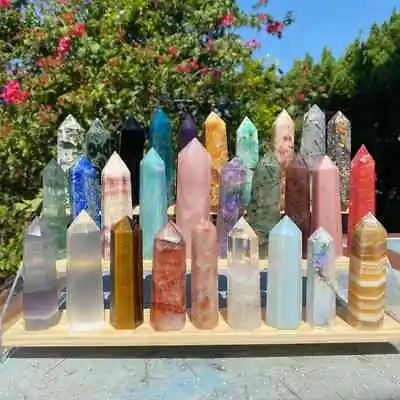 40 Choices Natural Crystal Tower Point Healing Charka Obelisk Ornament-3.1''+ • $14.90