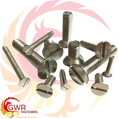 M2 M2.5 M3 Slotted Countersunk Machine Screws - A2 Stainless - CSK Bolts DIN 963 • £2.50