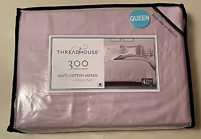ThreadHouse Sheet Set Queen 300TC Light Lavender 100% Cotton Sateen DP Bedroom • $90
