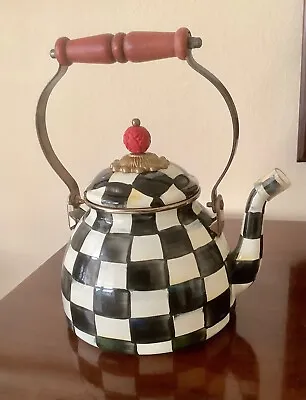 McKenzie-Childs Courtly Check 2-qt Tea Kettle Classic Very Good Condition • $105