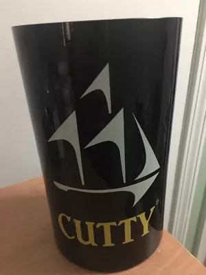 Vintage CUTTY SARK SCOTCH Bottle Cooler/Vase Black Glass RARE • $34.99