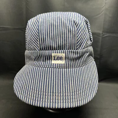 Vintage Lee Denim Conductor Hat Railroad Stripe Engineer Cap Made In USA Medium • $32.50