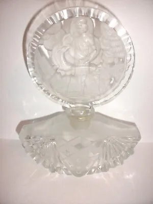 Antique Rene R Lalique Art Deco Crystal Frosted Perfume Bottle Indian Fawn Deer • $600