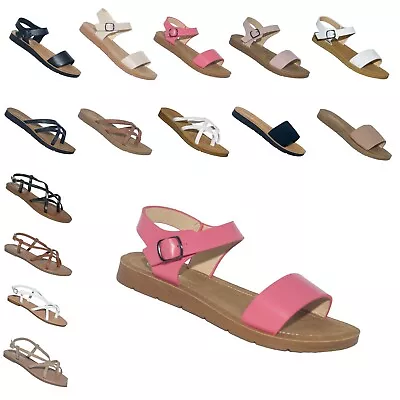 New Women Gladiator Sandals Shoes Thong Flops T Strap Flip Flat Size Strappy Toe • $16.79