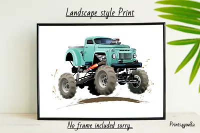 Monster Truck A4 Print Poster Picture Unframed Wall Art Home Decor Gift New • $5.04