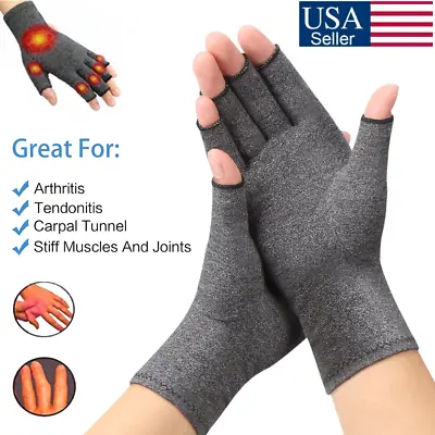 Medical Arthritis Gloves Compression Copper Pain Relief Hand Wrist Support Brace • $7.99