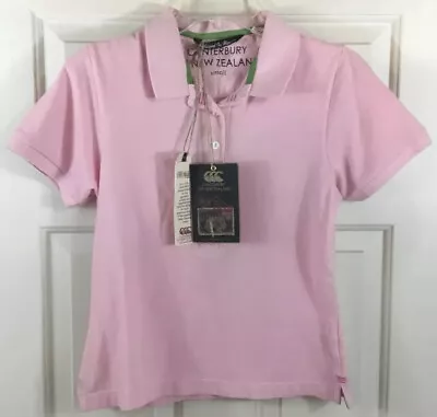 Canterbury Of New Zealand Rugby Shirt Women’s Small Pink Daisy SS Polo New! $78 • £28.92