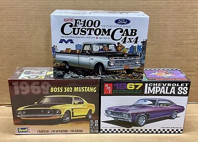 Lot Of Model Kits 1966 Ford 4x4 Pickup Truck Boss 302 Mustang Chevy Impala Ss! • $29.95