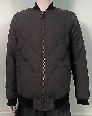 Eddie Bauer Down 1936 Skyliner Model Quilted Bomber Jacket Gray Sz Tall Medium • $100