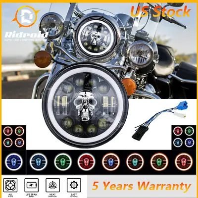 $39.99 • Buy 7 Inch RGB LED Motorcycle Headlight DRL For Yamaha V-Star XVS 1100 950 Road Star